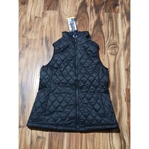 NWT Land's End Puffer Black Vest-Zip Pockets-Size Small